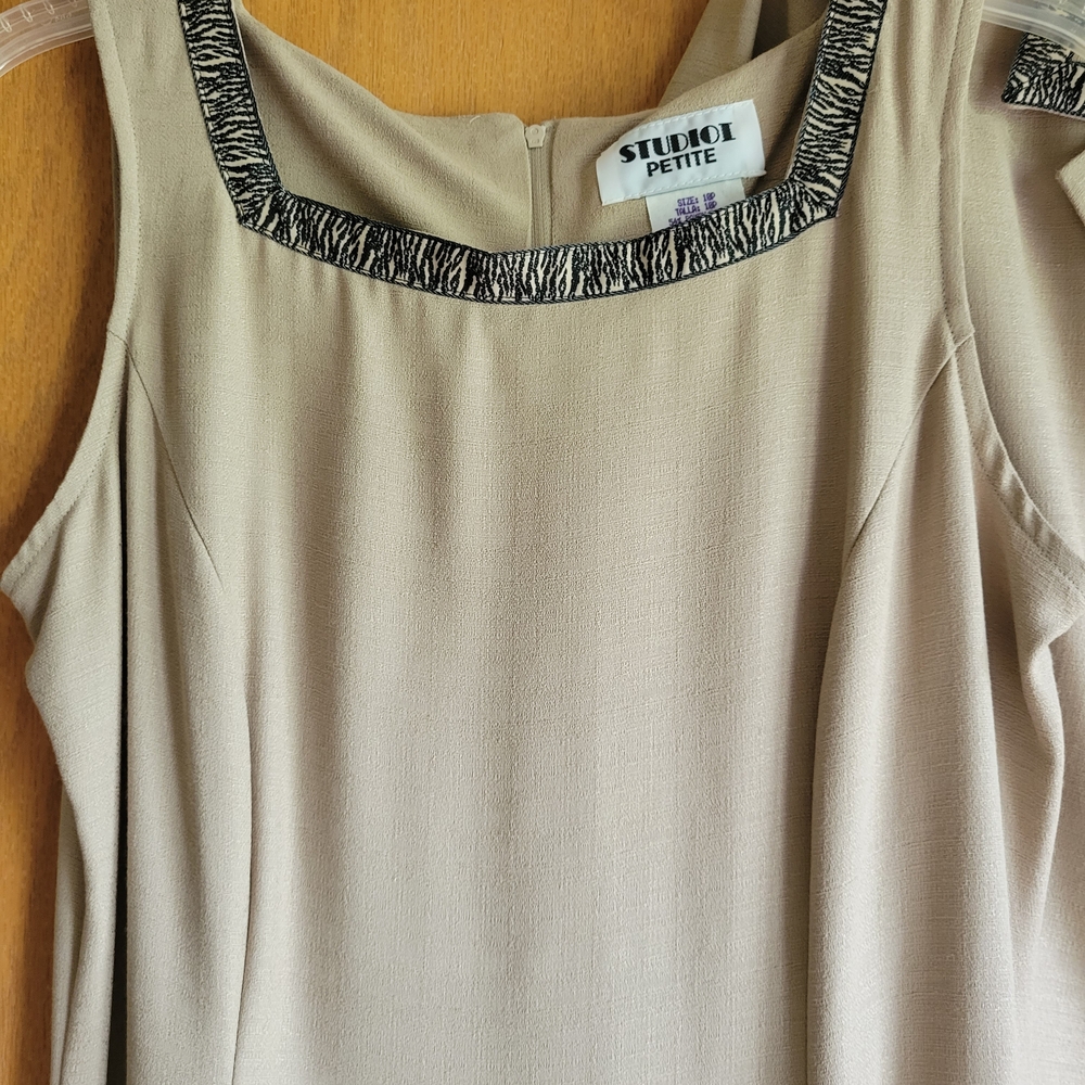 Studio I Tan Dress Set Matching Jacket - Picture 5 of 7
